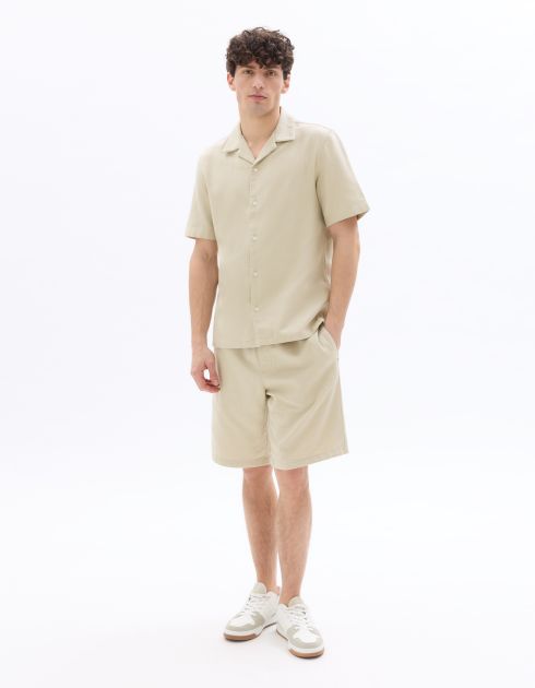 Chemisette regular texturée 100% coton - beige