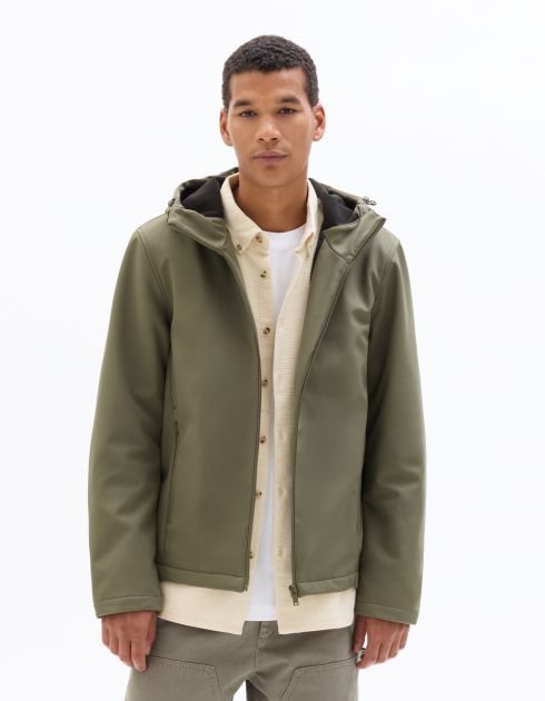 Veste à capuche déperlant et résistante - kaki