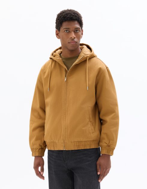 Veste à capuche loose 100% coton - marron