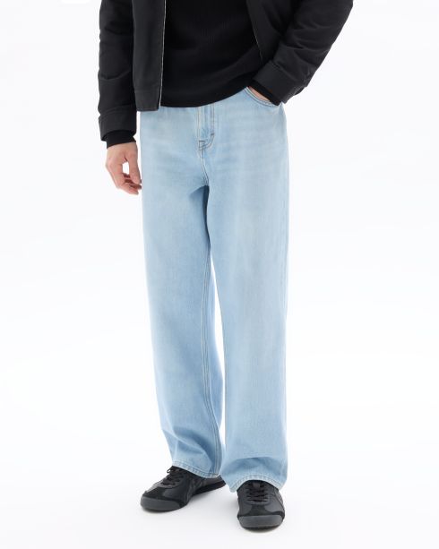 Jean baggy 100% coton - bleu bleached