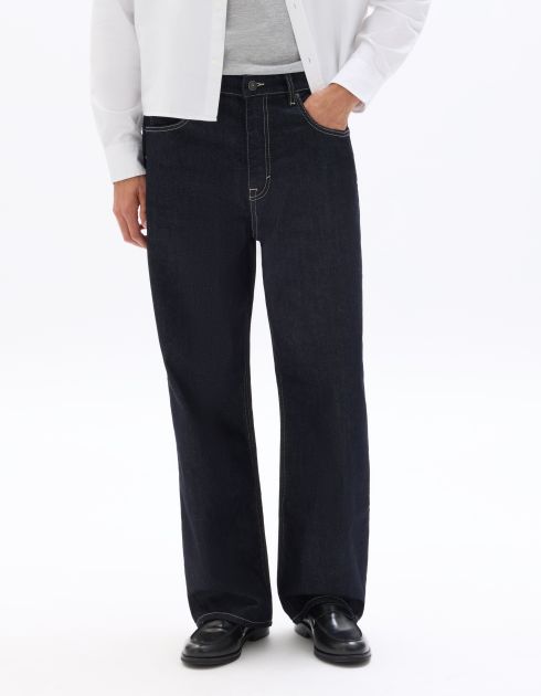 Jean baggy 100% coton - bleu brut