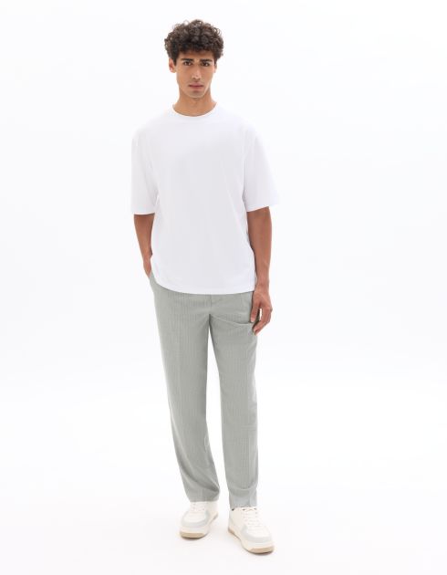 Pantalon 24H loose rayé stretch - gris