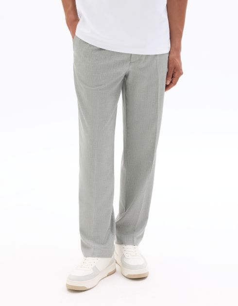 Pantalon 24H loose rayé stretch - gris