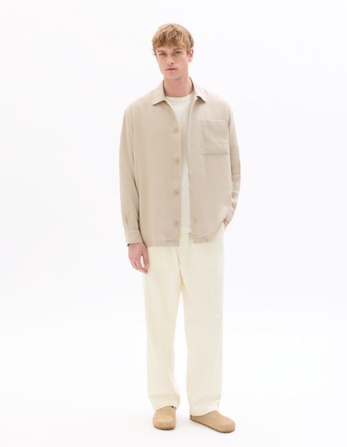 Pantalon relax 100% coton - blanc