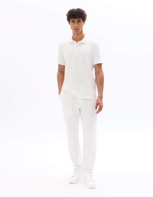 Pantalon de joggine relax effet texturé - blanc