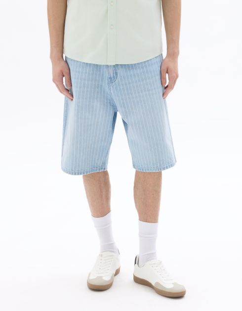Bermuda baggy en jean - bleu clair