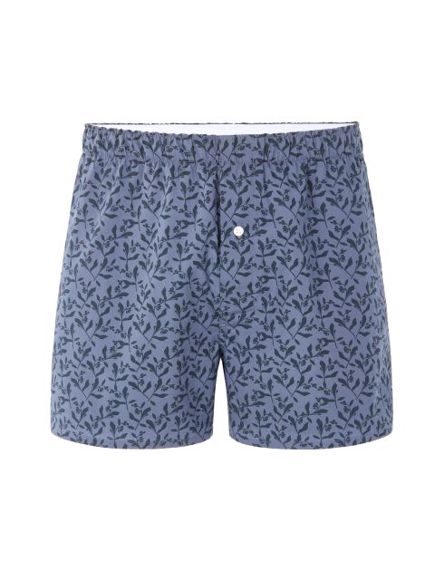 Caleçon 100% coton à motifs feuillage - bleu