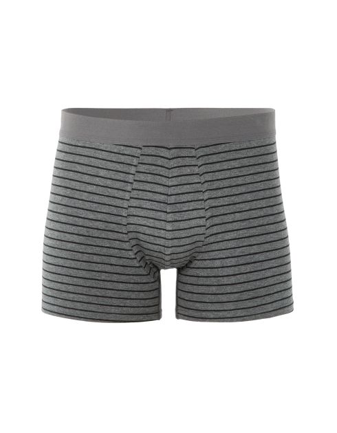 Boxer à rayures en coton - anthracite