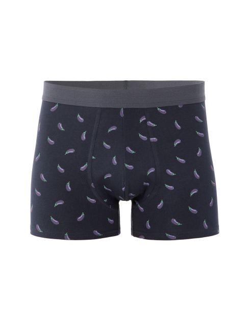 Boxer à motifs aubergines - bleu