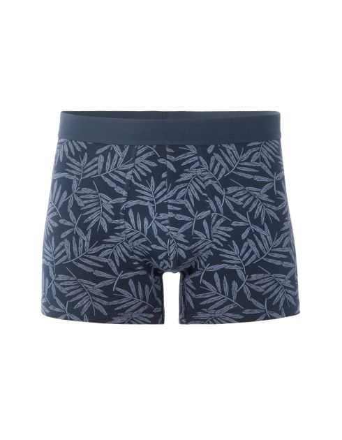 Boxer à motifs feuillages - bleu gris