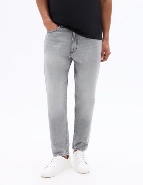 Jean relax 100% coton 7/8e - gris