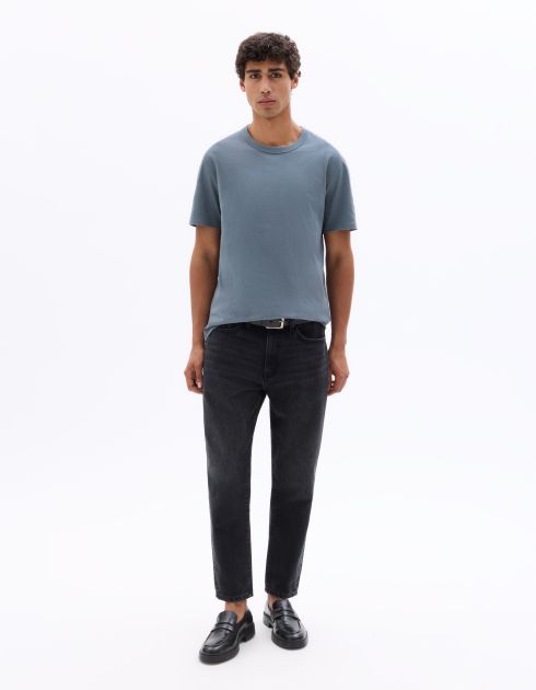 Jean relax 100% coton 7/8e - noir