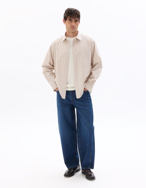 Jean barrel 100% coton - bleu double stone