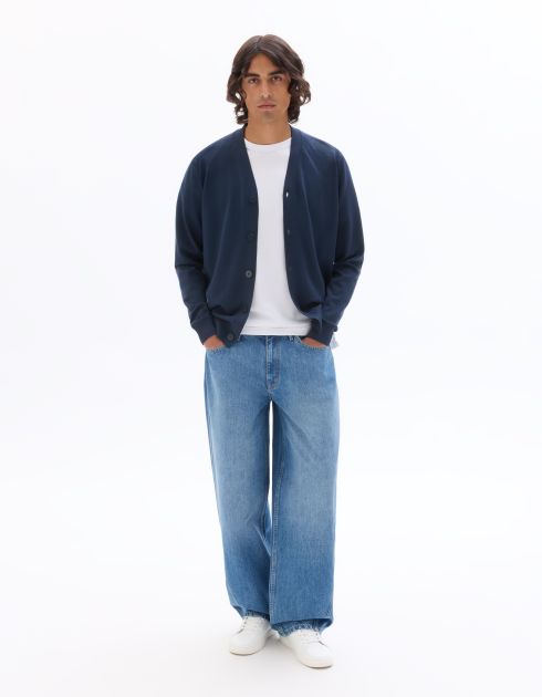 Jean barrel 100% coton - bleu stone