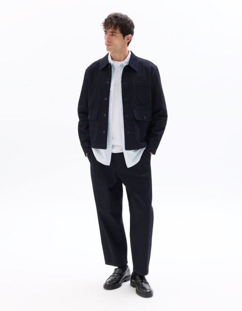 Veste en jean multti poches - bleu marine