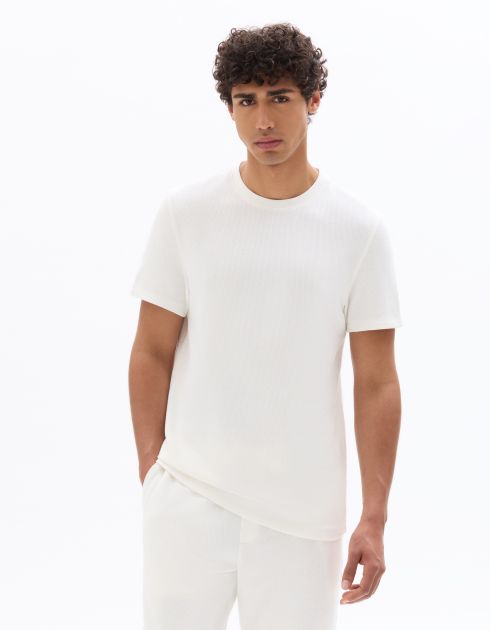 T-shirt regular effet texturé - blanc