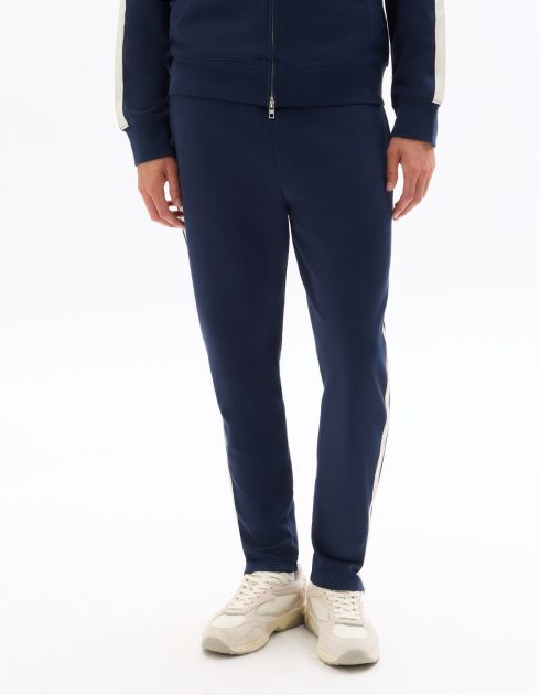 Pantalon de jogging slim avec bande contrastée - bleu
