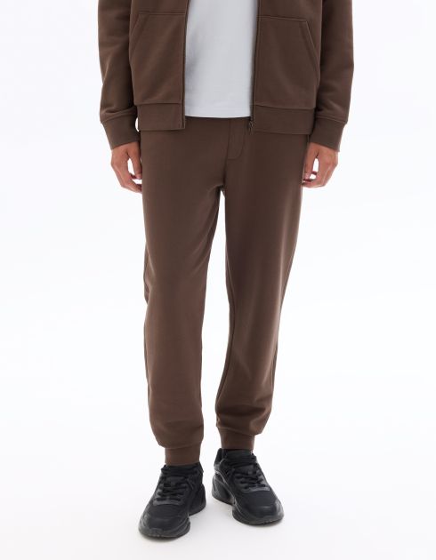 SW.04 Pantalon de jogging regular en french terry - marron