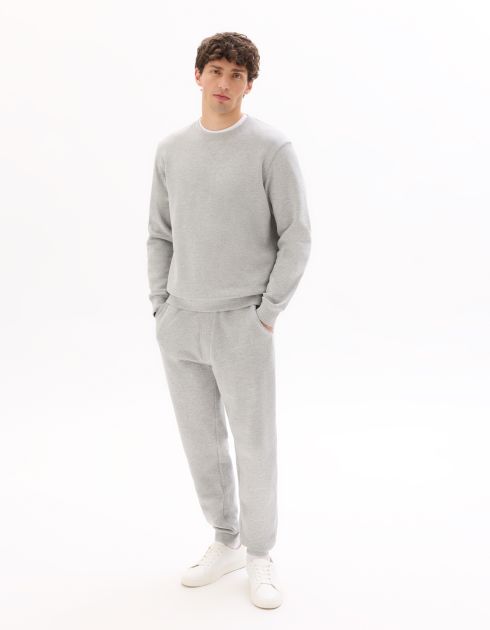 SW.04 Pantalon de jogging regular en french terry - gris chiné