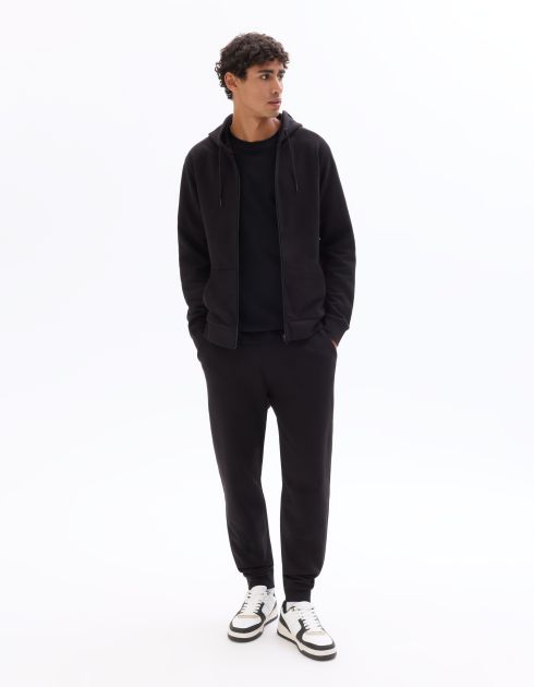 SW.04 Pantalon de jogging regular en french terry - noir