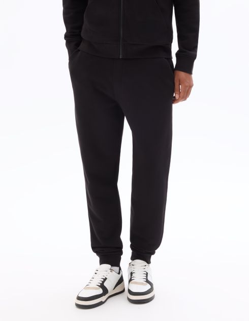 SW.04 Pantalon de jogging regular en french terry - noir