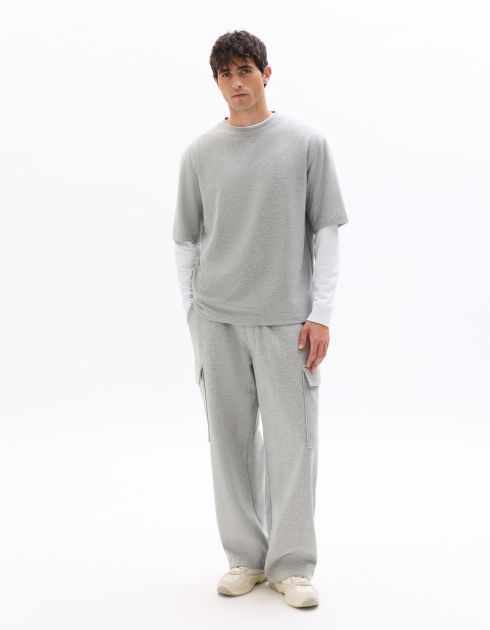Pantalon de jogging loose cargo en french terry - gris