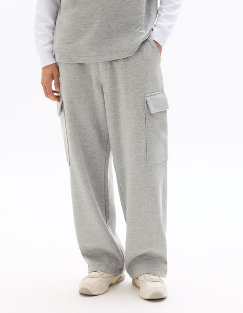 Pantalon de jogging loose cargo en french terry - gris