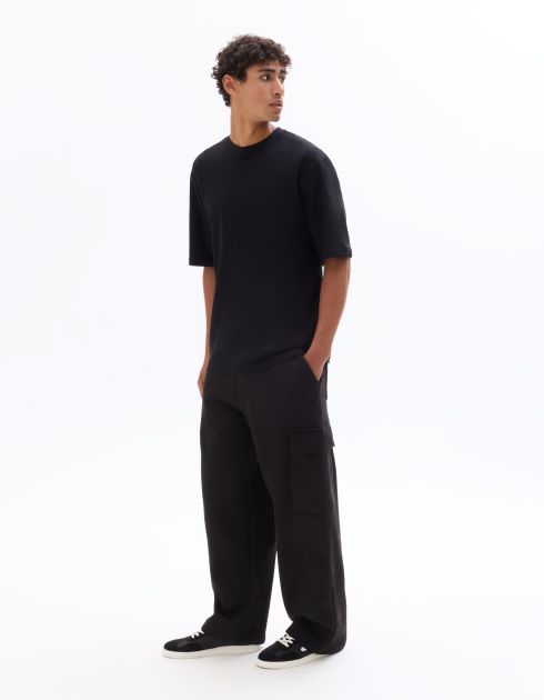Pantalon de jogging loose cargo en french terry - noir