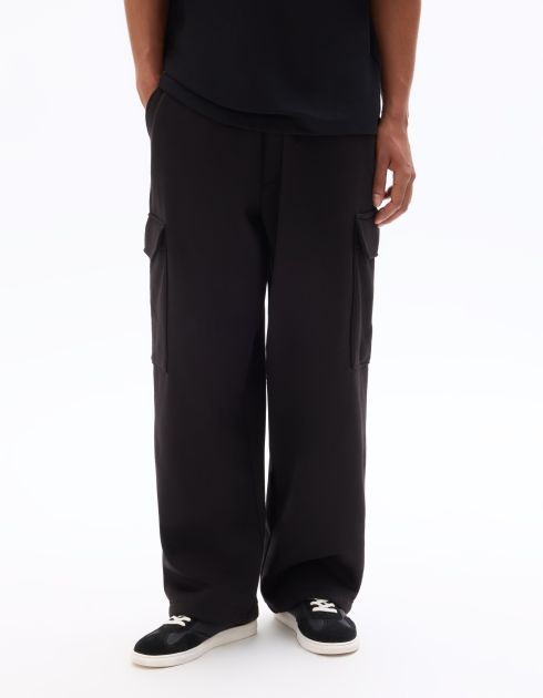 Pantalon de jogging loose cargo en french terry - noir