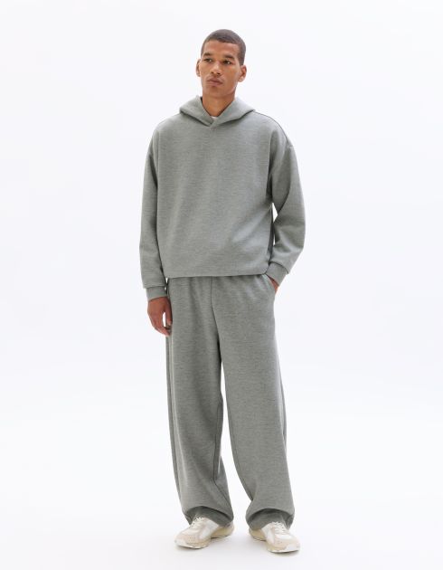 Jogging loose en maille interlock - gris moyen