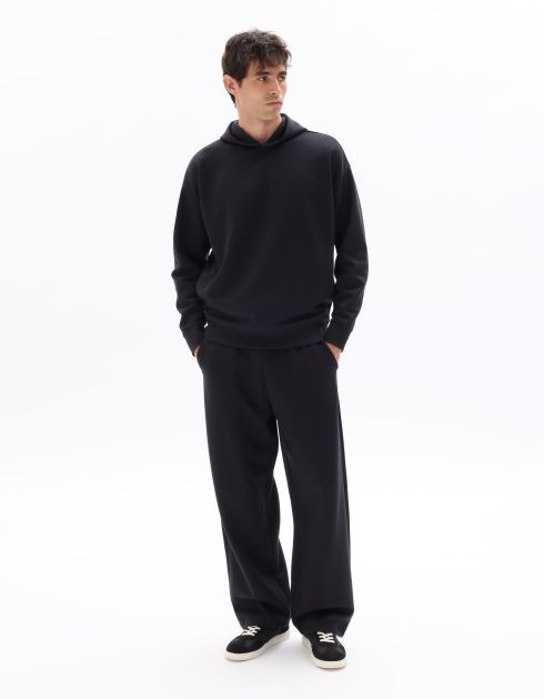 Jogging loose en maille interlock - noir