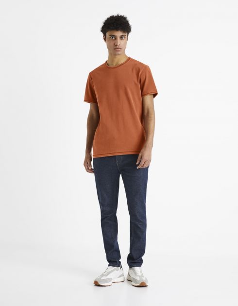 T-shirt col rond 100% coton - Terracotta
