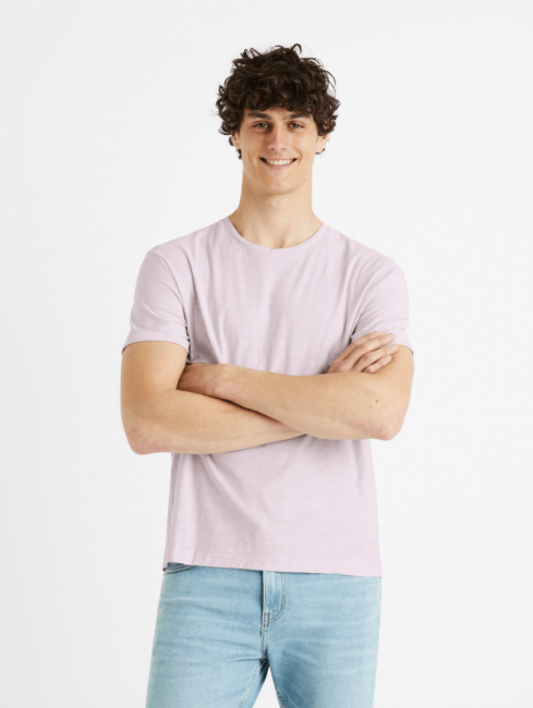 T-shirt col rond 100% coton - Violet