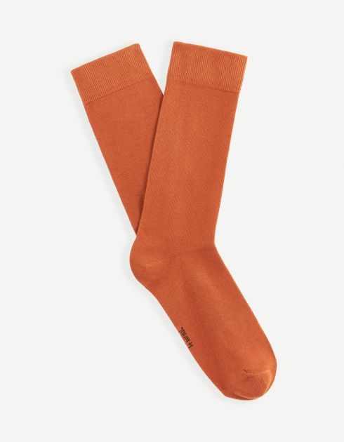 Chaussettes hautes en coton mélangé - orange