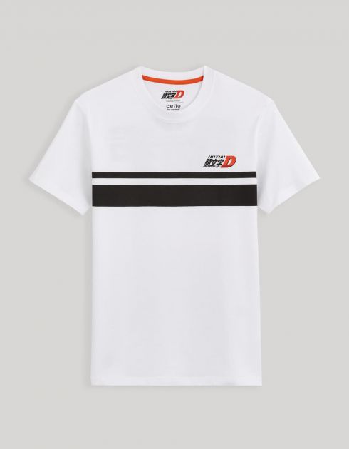 Initial D - T-shirt blanc optique