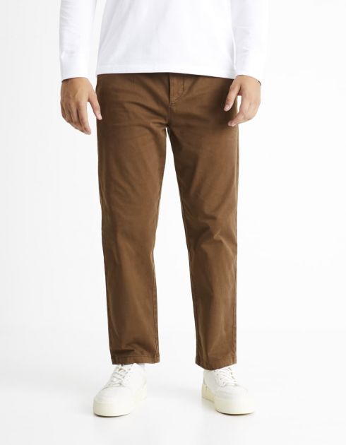 Pantalon chino cropped - marron