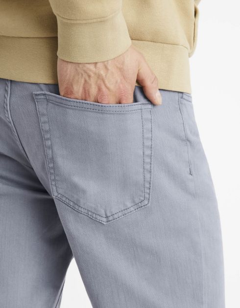 Pantalon straight 5 poches - bleu acier