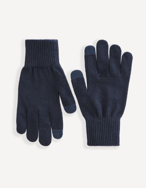 Gants en maille tactile - navy