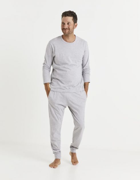 Pyjama manches longues et jogging 100% coton 