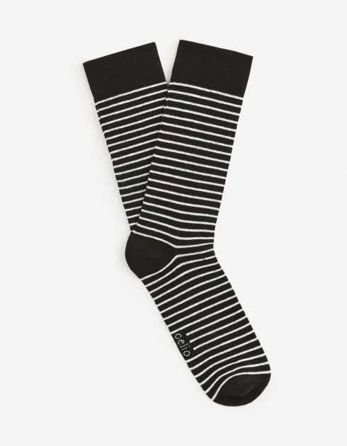 Chaussettes hautes en coton mélangé rayées