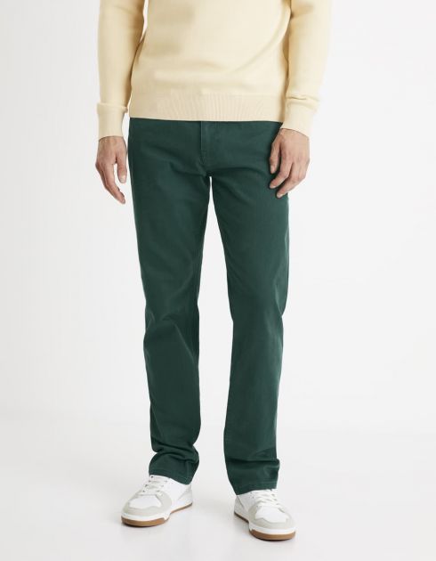 Pantalon straight 5 poches - vert