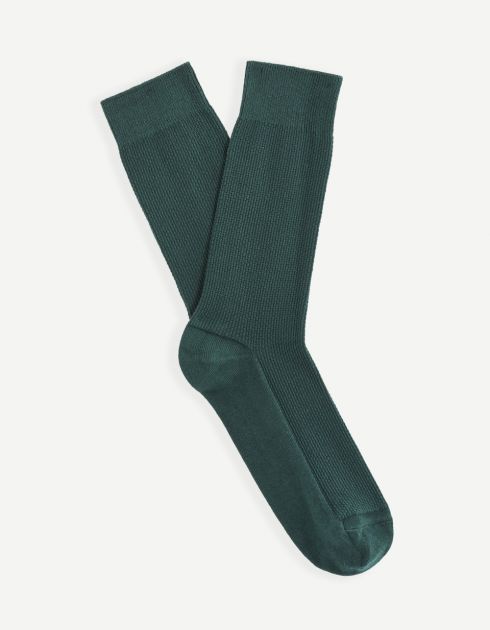 Chaussettes hautes coton piqué mélangé - vert