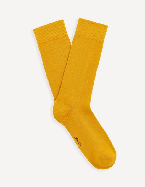 Chaussettes hautes en coton mélangé - jaune