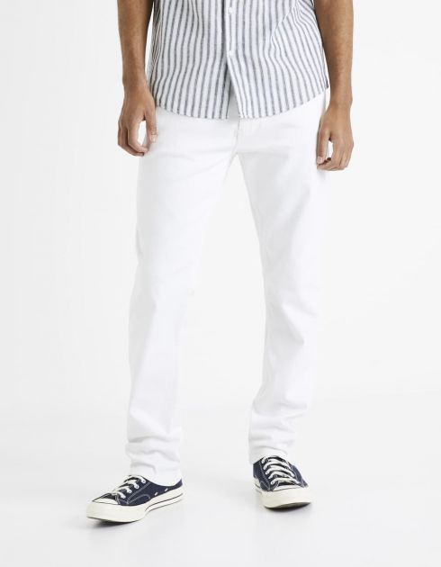 Pantalon straight 5 poches - blanc