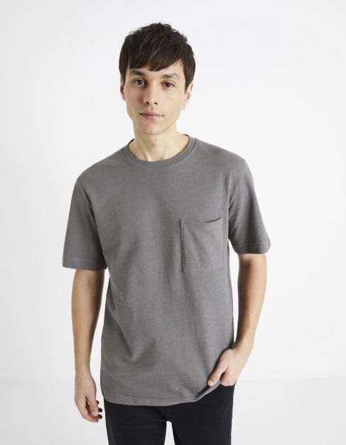 T-shirt col rond 100% coton - anthracite
