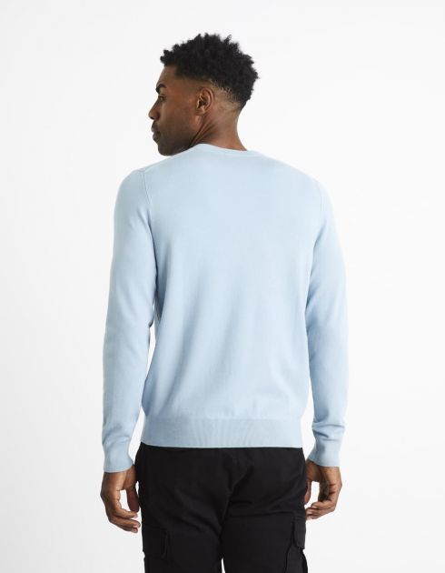 Pull col V - bleu clair