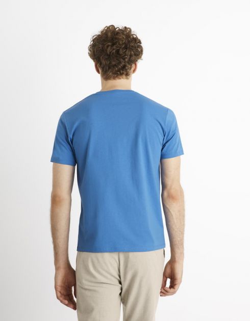 T-shirt col rond 100% coton - bleu