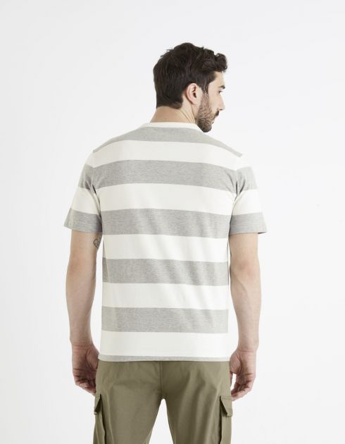 T-shirt col rond 100% coton marinière