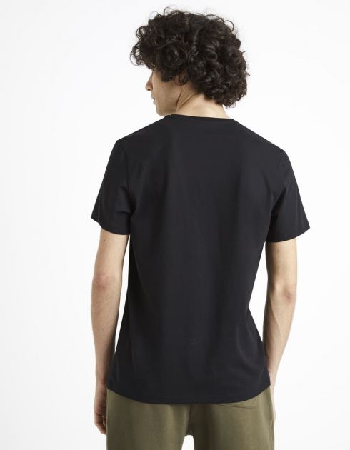 T-shirt col rond 100% coton -noir