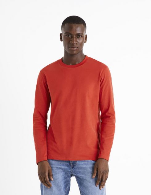 T-shirt col rond 100% coton - rouge
